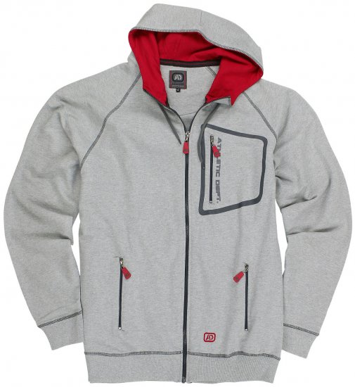Adamo Michael Hoodie with Zipper Grey - Bluzy & bluzy z kapturem - Bluzy & Bluzy z kapturem 2XL-12XL