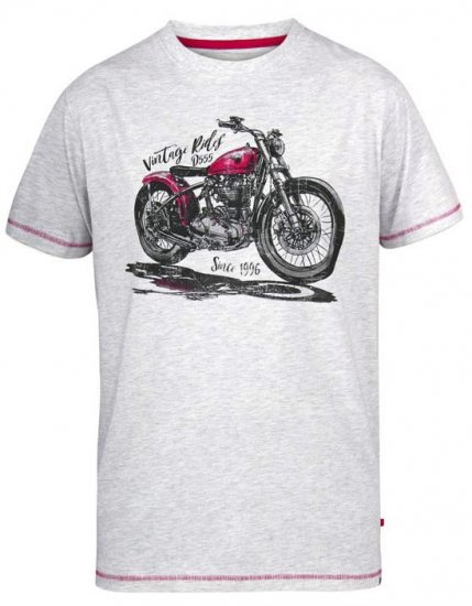 D555 Miles Vintage Rides Motorbike Crew Neck Printed T-Shirt - Koszulki - T-shirty meskie Duże Rozmiary - 2XL-14XL
