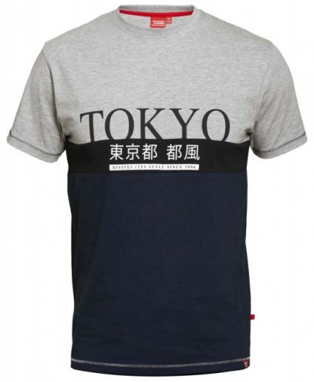 D555 Morris T-shirt Navy - Koszulki - T-shirty meskie Duże Rozmiary - 2XL-14XL