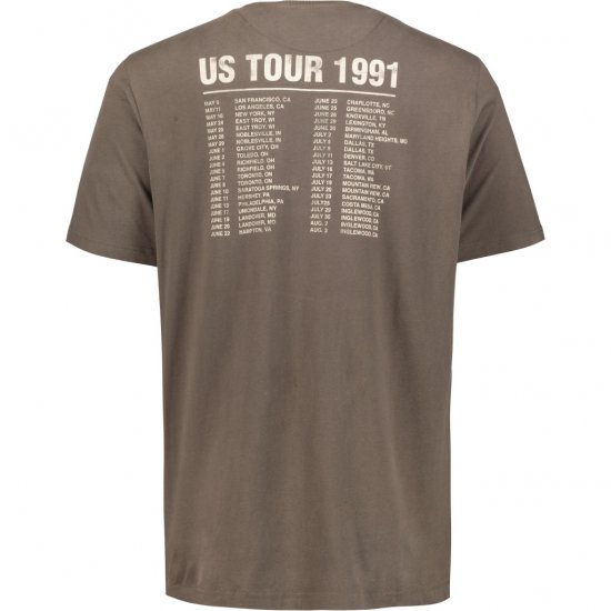 JP1880 T-Shirt Skull Print Guns N Roses Khaki - Koszulki - T-shirty meskie Duże Rozmiary - 2XL-14XL