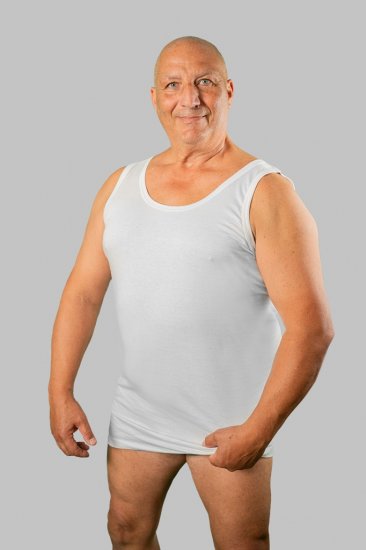 20 Nodi Crew Neck Tank Top in Combed Cotton Jersey White - Bielizna & stroje kąpielowe - Bielizna & Stroje kąpielowe 2XL-8XL