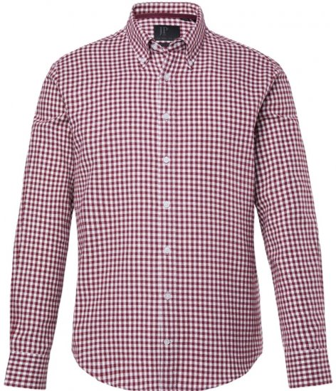 JP1880 Checked Flannel Shirt Long Sleeve Light Red Tall - ODZIEŻ MĘSKA MT-6XLT - WYSOKIE-rozmiary