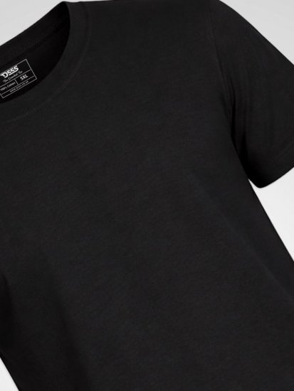 D555 Smartly Koszulka okrągły dekolt Czarna 5-pak - Koszulki - T-shirty meskie Duże Rozmiary - 2XL-14XL