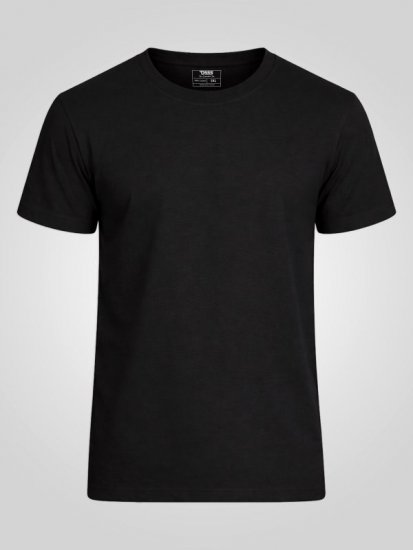 D555 Smartly Koszulka okrągły dekolt Czarna 5-pak - Koszulki - T-shirty meskie Duże Rozmiary - 2XL-14XL