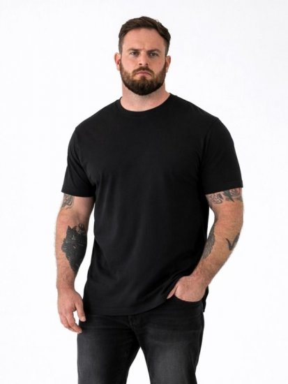 D555 Smartly Koszulka okrągły dekolt Czarna 5-pak - Koszulki - T-shirty meskie Duże Rozmiary - 2XL-14XL