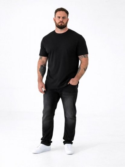 D555 Smartly Koszulka okrągły dekolt Czarna 5-pak - Koszulki - T-shirty meskie Duże Rozmiary - 2XL-14XL