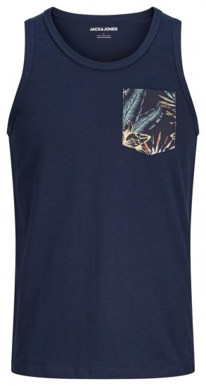 Jack & Jones Honolulu Pocket Tanktop Navy - Koszulki - T-shirty meskie Duże Rozmiary - 2XL-14XL