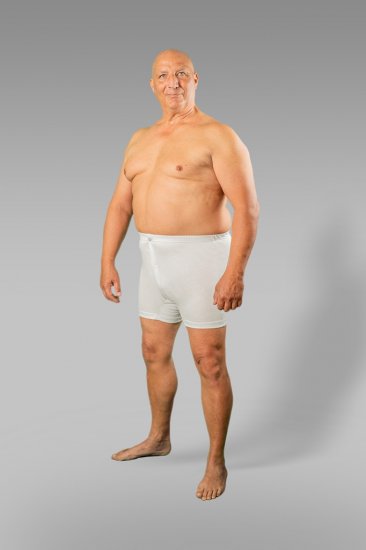 20 Nodi Combed Cotton Jersey Boxer with Front Button Fly White - Bielizna & stroje kąpielowe - Bielizna & Stroje kąpielowe 2XL-8XL