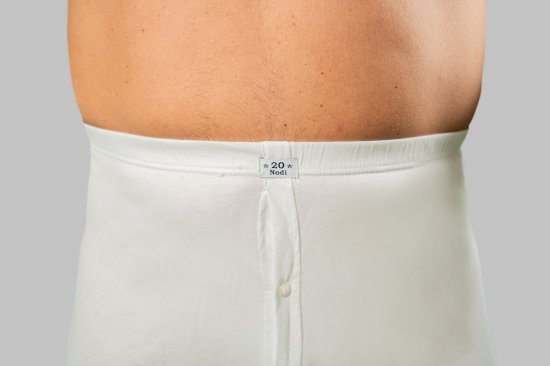 20 Nodi Combed Cotton Jersey Boxer with Front Button Fly White - Bielizna & stroje kąpielowe - Bielizna & Stroje kąpielowe 2XL-8XL