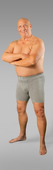 20 Nodi Stretch Cotton Boxer with Embroidered Long Leg Grey - Bielizna & stroje kąpielowe - Bielizna & Stroje kąpielowe 2XL-8XL