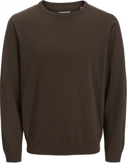 Jack & Jones BASIC Knitted Sweater Brown - Bluzy & bluzy z kapturem - Bluzy & Bluzy z kapturem 2XL-12XL