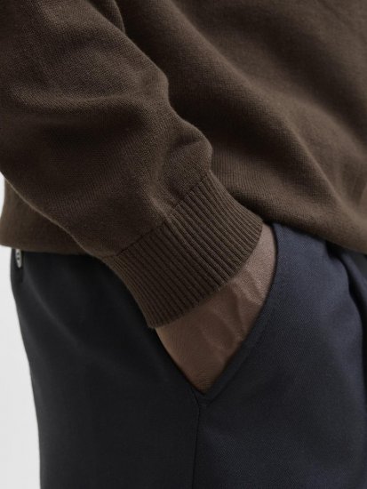 Jack & Jones BASIC Knitted Sweater Brown - Bluzy & bluzy z kapturem - Bluzy & Bluzy z kapturem 2XL-12XL