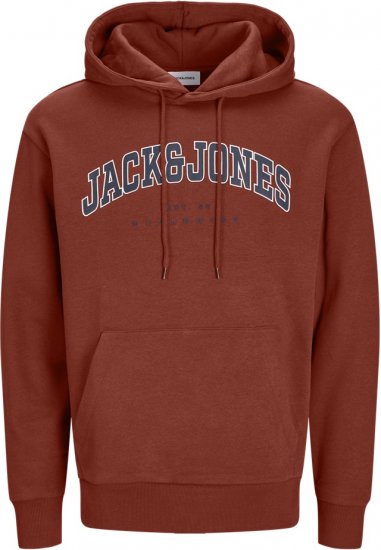 Jack & Jones CALEB Hoodie Red - Bluzy & bluzy z kapturem - Bluzy & Bluzy z kapturem 2XL-12XL