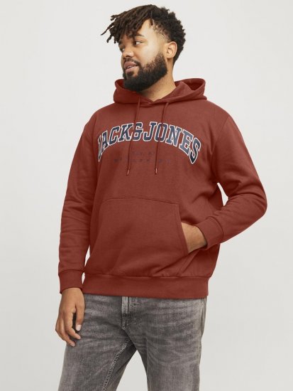 Jack & Jones CALEB Hoodie Red - Bluzy & bluzy z kapturem - Bluzy & Bluzy z kapturem 2XL-12XL