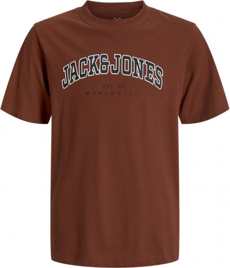 Jack & Jones Caleb Varsity T-Shirt Red - Koszulki - T-shirty meskie Duże Rozmiary - 2XL-14XL