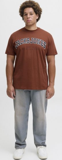 Jack & Jones Caleb Varsity T-Shirt Red - Koszulki - T-shirty meskie Duże Rozmiary - 2XL-14XL
