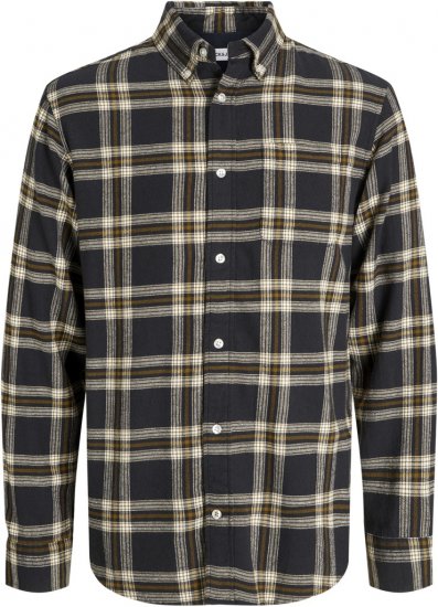 Jack & Jones Classic Flannel Long Sleeve Shirt Black - Koszule - Koszule 2XL-10XL