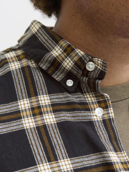 Jack & Jones Classic Flannel Long Sleeve Shirt Black - Koszule - Koszule 2XL-10XL