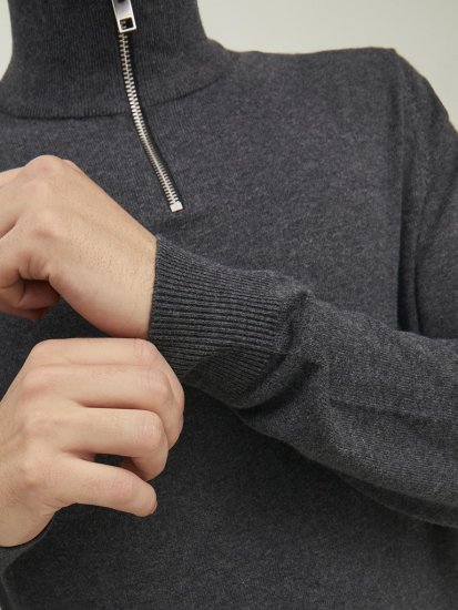 Jack & Jones Emil Knitted Pullover Grey - Bluzy & bluzy z kapturem - Bluzy & Bluzy z kapturem 2XL-12XL