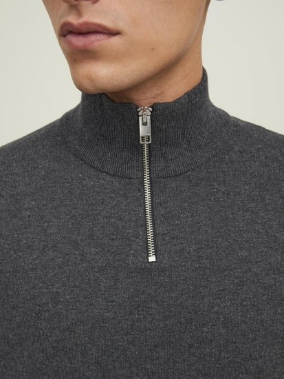 Jack & Jones Emil Knitted Pullover Grey - Bluzy & bluzy z kapturem - Bluzy & Bluzy z kapturem 2XL-12XL