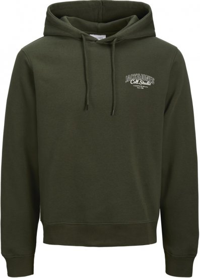 Jack & Jones Makoto Hoodie Small Print Green - Bluzy & bluzy z kapturem - Bluzy & Bluzy z kapturem 2XL-12XL