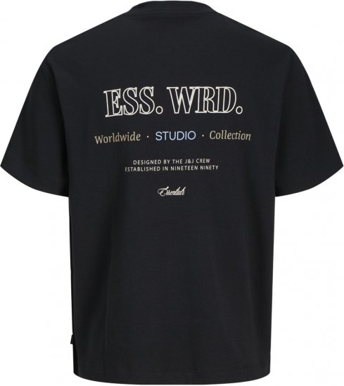 Jack & Jones Urban Edge Studio T-shirt Black - Koszulki - T-shirty meskie Duże Rozmiary - 2XL-14XL