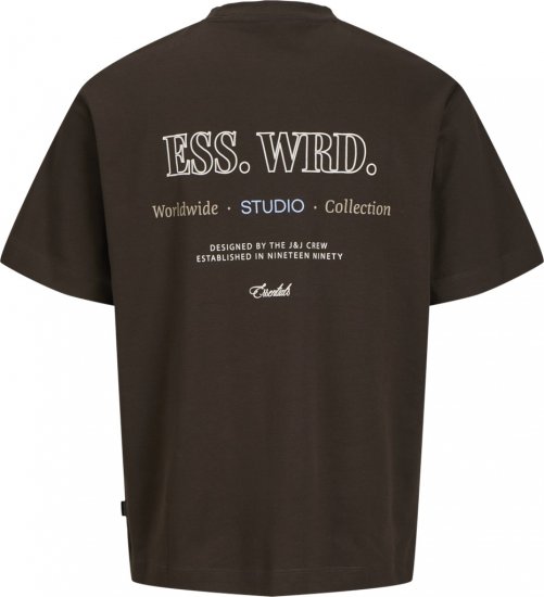 Jack & Jones Urban Edge Studio T-shirt Brown - Koszulki - T-shirty meskie Duże Rozmiary - 2XL-14XL