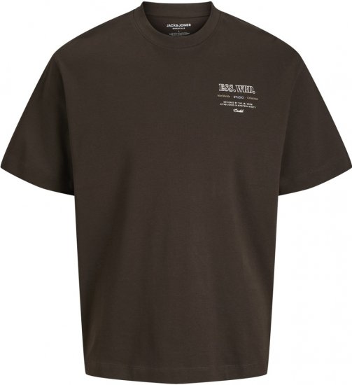 Jack & Jones Urban Edge Studio T-shirt Brown - Koszulki - T-shirty meskie Duże Rozmiary - 2XL-14XL