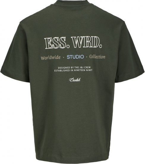 Jack & Jones Urban Edge Studio T-shirt Green - Koszulki - T-shirty meskie Duże Rozmiary - 2XL-14XL