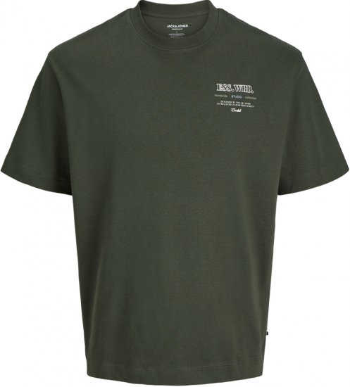 Jack & Jones Urban Edge Studio T-shirt Green - Koszulki - T-shirty meskie Duże Rozmiary - 2XL-14XL