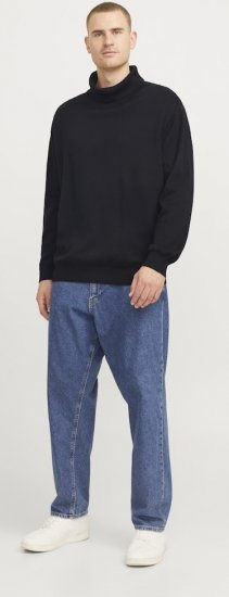Jack & Jones Basic Knitted Sweater with Rolled Neck Black - Bluzy & bluzy z kapturem - Bluzy & Bluzy z kapturem 2XL-12XL