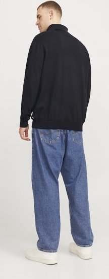 Jack & Jones Basic Knitted Sweater with Rolled Neck Black - Bluzy & bluzy z kapturem - Bluzy & Bluzy z kapturem 2XL-12XL