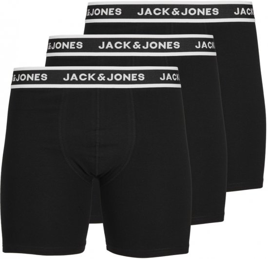Jack & Jones Solid Boxer 3-Pack Black - Bokserki - Bokserki 2XL-12XL