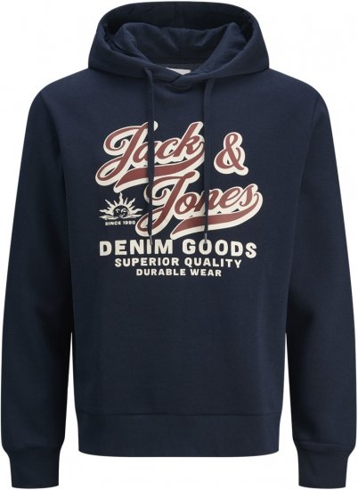 Jack & Jones 2 COL LOGO Hoodie Blue - Bluzy & bluzy z kapturem - Bluzy & Bluzy z kapturem 2XL-12XL