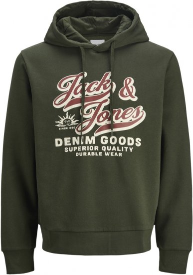 Jack & Jones 2 COL LOGO Hoodie Green - Bluzy & bluzy z kapturem - Bluzy & Bluzy z kapturem 2XL-12XL