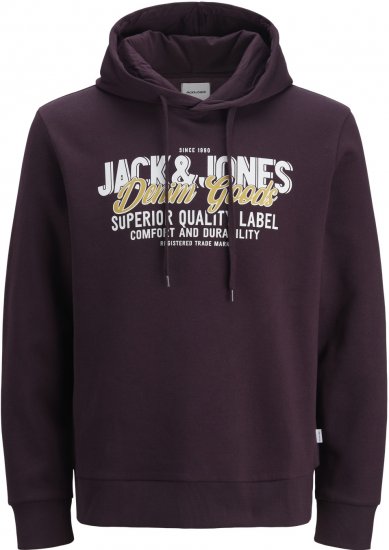 Jack & Jones 2 COL LOGO Hoodie Purple - Bluzy & bluzy z kapturem - Bluzy & Bluzy z kapturem 2XL-12XL