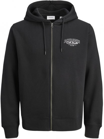 Jack & Jones Makoto Hoodie with Zipper Black - Bluzy & bluzy z kapturem - Bluzy & Bluzy z kapturem 2XL-12XL