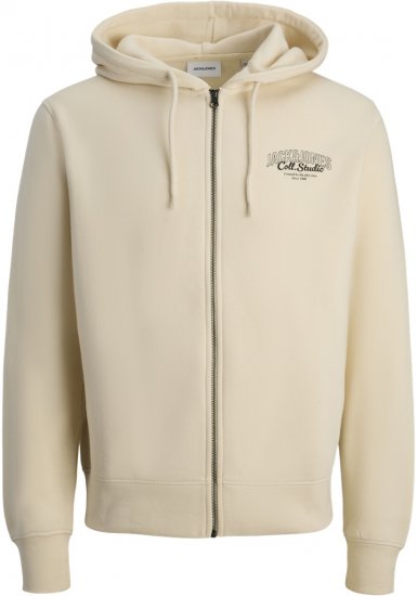 Jack & Jones Makoto Hoodie with Zipper White - Bluzy & bluzy z kapturem - Bluzy & Bluzy z kapturem 2XL-12XL