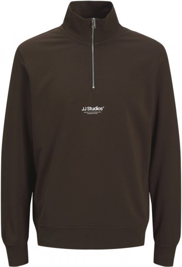 Jack & Jones Soho Sweatshirt with Zipper Brown - Bluzy & bluzy z kapturem - Bluzy & Bluzy z kapturem 2XL-12XL