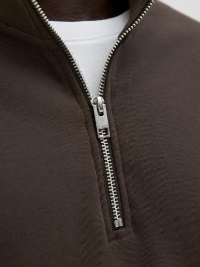 Jack & Jones Soho Sweatshirt with Zipper Brown - Bluzy & bluzy z kapturem - Bluzy & Bluzy z kapturem 2XL-12XL