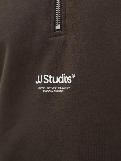 Jack & Jones Soho Sweatshirt with Zipper Brown - Bluzy & bluzy z kapturem - Bluzy & Bluzy z kapturem 2XL-12XL