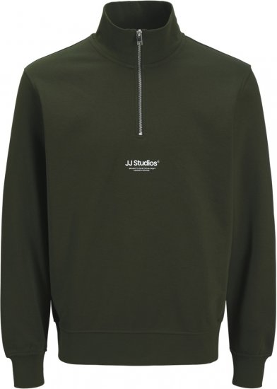 Jack & Jones Soho Sweatshirt with Zipper Green - Bluzy & bluzy z kapturem - Bluzy & Bluzy z kapturem 2XL-12XL