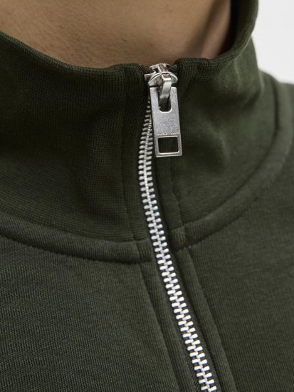 Jack & Jones Soho Sweatshirt with Zipper Green - Bluzy & bluzy z kapturem - Bluzy & Bluzy z kapturem 2XL-12XL