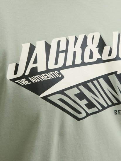 Jack & Jones Logo 2COL T-shirt Iceberg Green - Koszulki - T-shirty meskie Duże Rozmiary - 2XL-14XL
