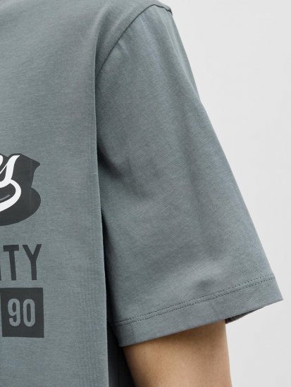 Jack & Jones Logo 2COL T-shirt Grey - Koszulki - T-shirty meskie Duże Rozmiary - 2XL-14XL