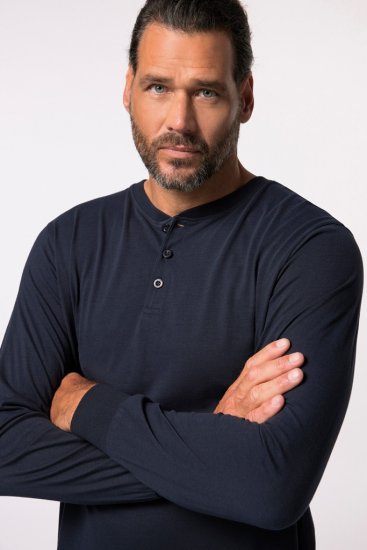 JP1880 Henley Long Sleeved Night Dress Navy - Bielizna & stroje kąpielowe - Bielizna & Stroje kąpielowe 2XL-8XL