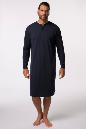 JP1880 Henley Long Sleeved Night Dress Navy - Bielizna & stroje kąpielowe - Bielizna & Stroje kąpielowe 2XL-8XL
