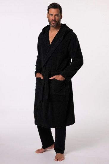 JP1880 Bathrobe Terry Black - Bielizna & stroje kąpielowe - Bielizna & Stroje kąpielowe 2XL-8XL
