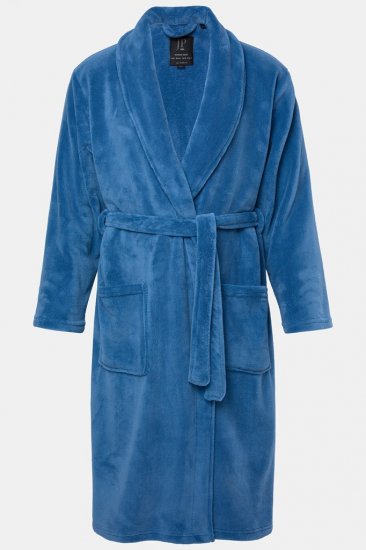 JP1880 Bathrobe with Spacious Pockets Denim Blue - Bielizna & stroje kąpielowe - Bielizna & Stroje kąpielowe 2XL-8XL