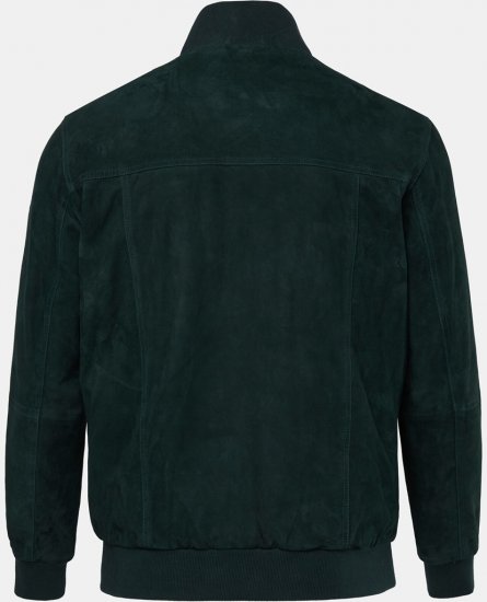 JP1880 Leather Jacket Suede with Stand-up Collar Dark Green - Kurtki Męskie Duże Rozmiary - Kurtki Duże rozmiary 2XL-8XL